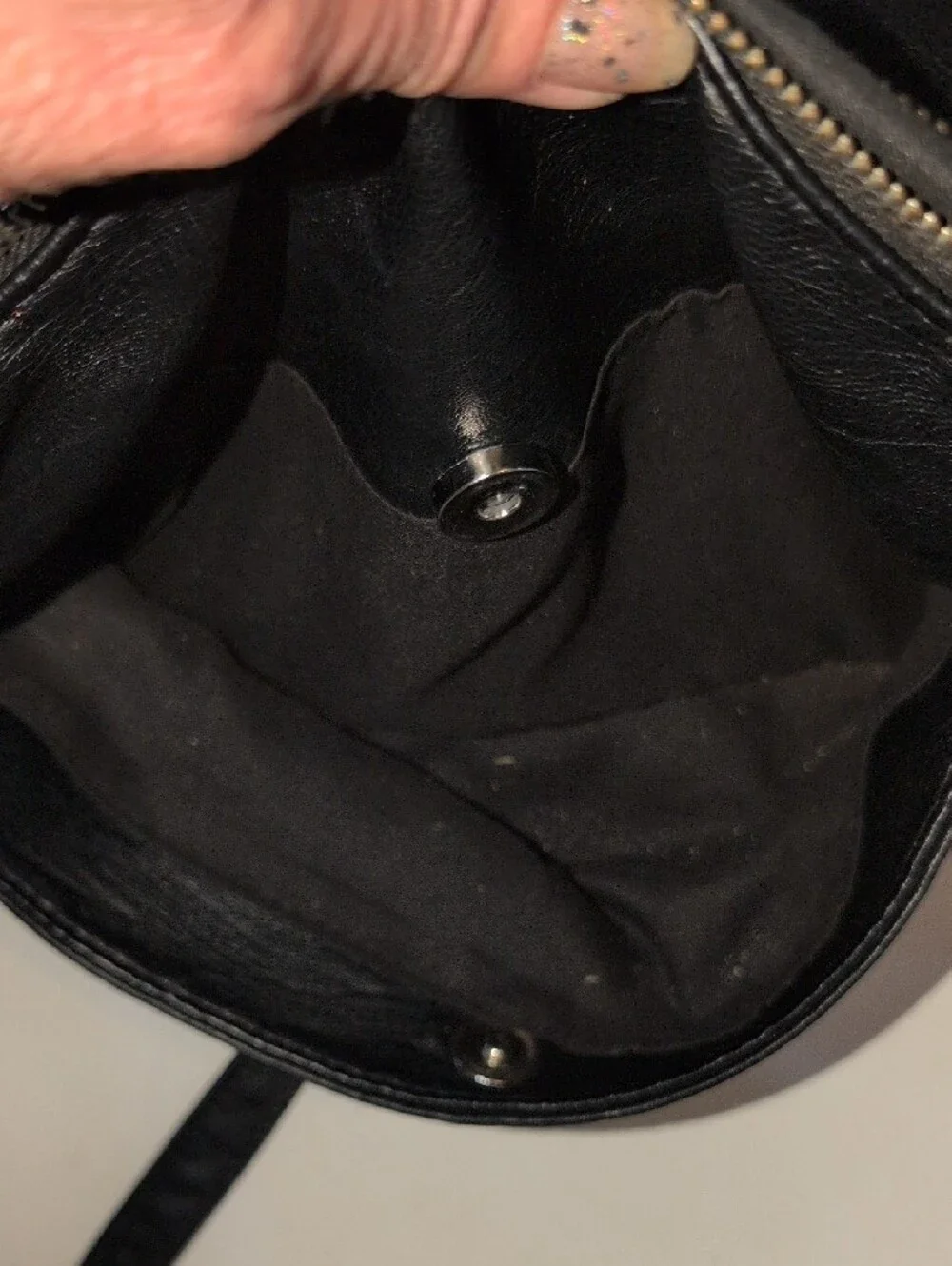 Sam Hadley Black Shoulder Bag with Silver Hardware